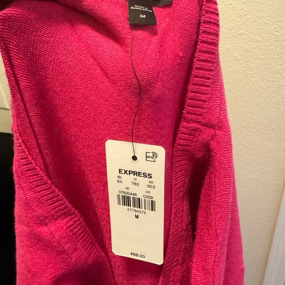 Express Hot Pink Knit Sweater Dress Dolman Stretch Size M XL NEW $88 - Picture 6 of 15